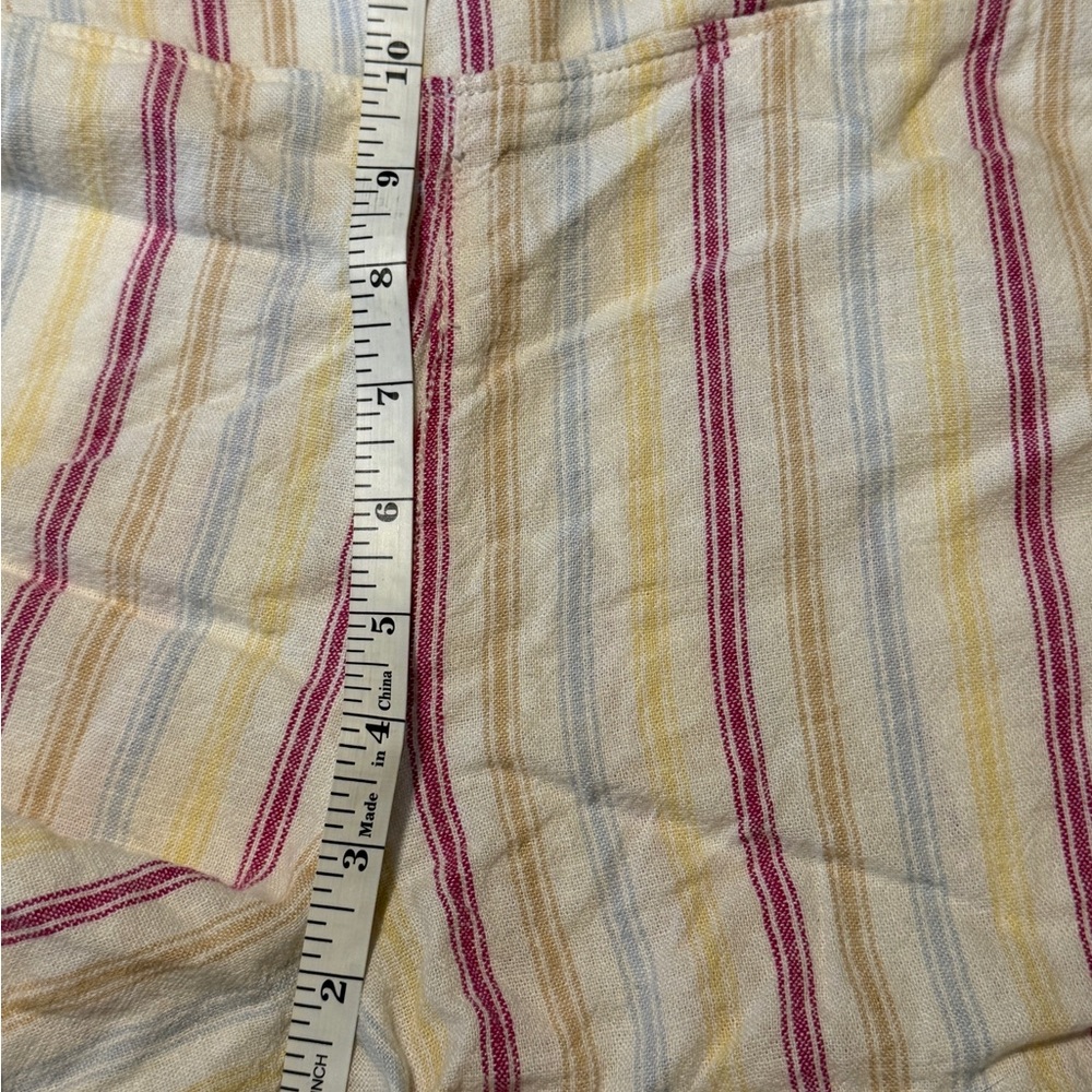 GAP Linen Blend Striped Shorts Women’s Large Elastic Waist Pull On - Picture 8 of 9